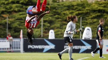 La delantera brasile&ntilde;a, Ludmila, celebra su segundo gol ante el Athletic con una pirueta.
   