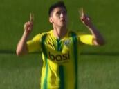 Juan Delgado marcó su primer gol en Portugal con este cabezazo