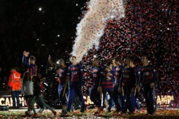 El Barcelona campeón de la Liga BBVA y Copa del Rey. 