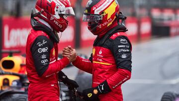 Charles Leclerc y Carlos Sainz (Ferrari). Silverstone, Gran Bretaña. F1 2022.