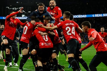 Celebración de los jugadores del Mallorca.