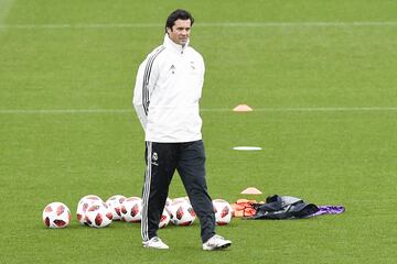Solari en el entrenamiento del Real Madrid.