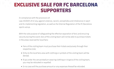Barcelona to ban Real Madrid fans from Camp Nou for Copa clash