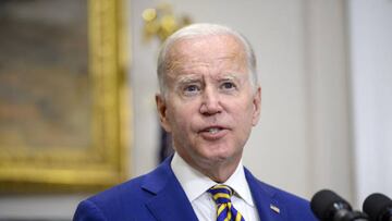 US President Joe Biden speaks during a news conference in the Roosevelt Room of the White House in Washington, DC, US, on Wednesday, Aug. 24, 2022.  Biden announced a sweeping package of student-debt relief that forgives as much as $20,000 in loans for some recipients, a move he said would help a generation saddled with unsustainable debt. Photographer: Bonnie Cash/UPI/Bloomberg via Getty Images