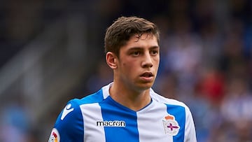 Fede Valverde, durante un partido con el Deportivo de la Coruña.