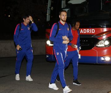 Atlético de Madrid: Recibimiento a su llegada al hotel