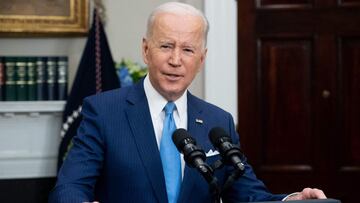 US President Joe Biden speaks about the retirement of Supreme Court Justice Stephen Breyer in the Roosevelt Room of the White House, in Washington, DC, on January 27, 2022.