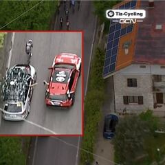 Carro del Bike-Exchange atropella a ciclista del Quick-Step