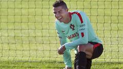 Cristiano se entren&oacute; ayer con el grupo despu&eacute;s de no haberlo hecho el domingo.