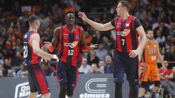 12/04/18 BALONCESTO BASKET
PARTIDO LIGA ACB LIGA ENDESA
VALENCIA BASKET - KIROBELT BASKONIA
ILIMANE DIOP JOHANNES VOIGTMANN