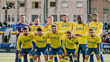 Once del Cádiz CF ante el Andorra en el Estadi Encamp. Foto: Cádiz CF.