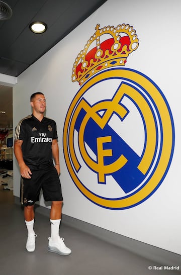 Eden Hazard reports for duty with Real Madrid.