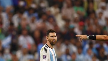 Soccer Football - FIFA World Cup Qatar 2022 - Group C - Argentina v Mexico - Lusail Stadium, Lusail, Qatar - November 26, 2022 Argentina's Lionel Messi reacts REUTERS/Kai Pfaffenbach     TPX IMAGES OF THE DAY