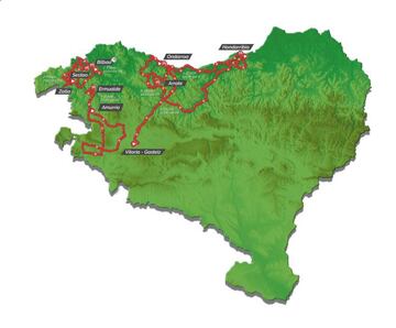 Recorrido de las seis etapas de la Itzulia 2021.