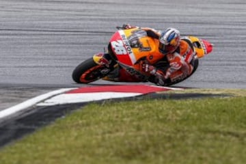 El piloto español de MotoGP Dani Pedrosa, del equipo Repsol Honda.