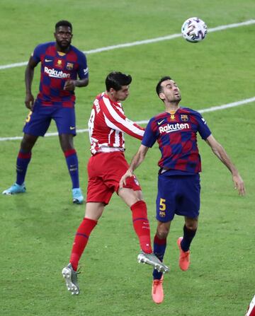 Morata, Busquets y Umtiti.