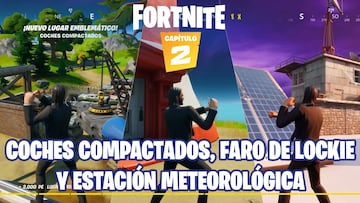 Fortnite Cap&iacute;tulo 2 - Temporada 1 | Desaf&iacute;o de Forjado en Sorbete: baila en Coches Compactados, el faro de Lockie y en una estaci&oacute;n meteorol&oacute;gica