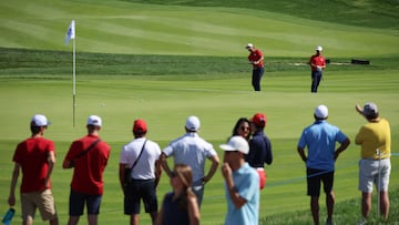 Golf - The 2023 Ryder Cup - Marco Simone Golf & Country Club, Rome, Italy - September 26, 2023 Team USA's Max Homa in action during a practice round ahead of the 2023 Ryder Cup REUTERS/Phil Noble