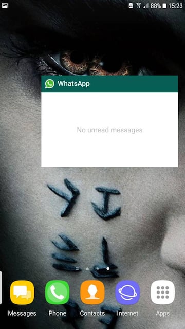 As&iacute; queda el widget de WhatsApp en la pantalla 