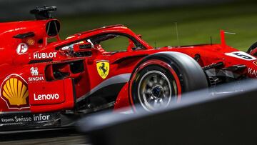 SUKI024. Manama (Bahrain), 07/04/2018.- German Formula One driver Sebastian Vettel of Scuderia Ferrari in action during the qualifying session for the 2018 Formula One Grand Prix of Bahrain at the Sakhir circuit near Manama, Bahrain, 07 April 2018. The 20