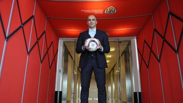 5-4-18, BILBAO
 5-4-18,  BILBAO
 EL ENTRENADOR DE LA SELECCION DE FUTBOL DE BELGICA ROBERTO MARTINEZ DURANTE eL International Football Summit 
 FOTO: L. RICO