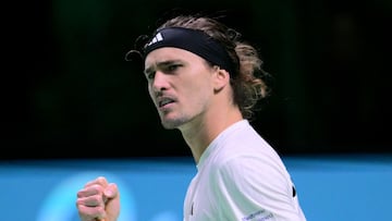 Alexander Zverev celebra un punto frente a Jaume Munar.