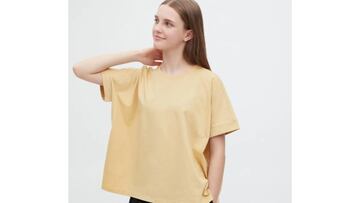 Camiseta 'oversize' de color amarillo para mujer de Uniqlo