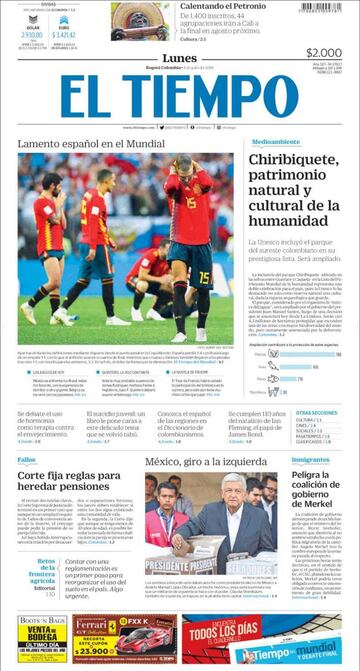 Las portadas de la prensa tras la eliminación de España