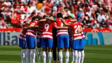 Players of Granada CF during the La Liga match between Granada CF and RC Celta de Vigo at Nuevo Los Carmenes Stadium on May 01, 2022 in Granada, Spain. (Photo by Álex Cámara/NurPhoto via Getty Images)