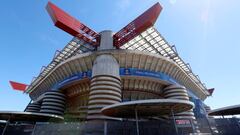 El estadio de San Siro está preparado para acoger la final de la Champions League.