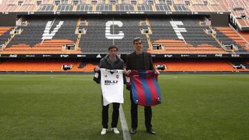 Marcelino y Mu&ntilde;iz, en Mestalla.