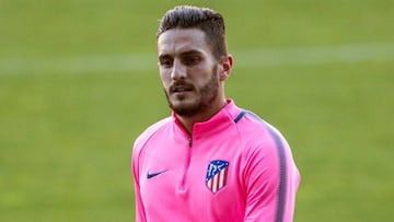 Koke durante un entrenamiento. 