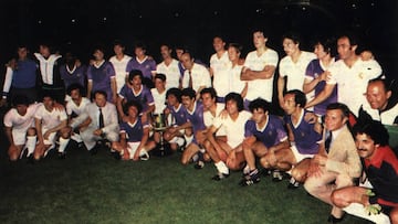 El Castilla y el Madrid, tras la final de Copa de 1980.