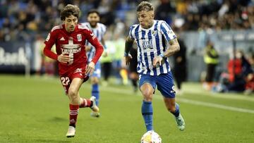 Imagen de Julián Delmás en La Rosaleda con el Cartagena.