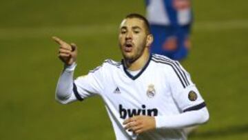 Karim Benzema marc&oacute; dos goles en la victoria del Madrid en Alcoy,