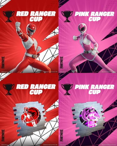 Get two free Power Rangers outfits in Fortnite by participating in their Red and Pink Cups today