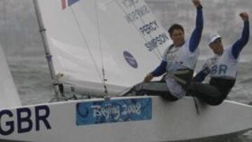 <b>STAR.</b> Los británicos se alzaron con el oro, después de acabar quintos en la 'Medal Race' en esta modalidad de vela.