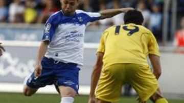 <b>DISPARO. </b>Nino se dispone a golpear el balón en el partido ante el Alcorcón de esta temporada.