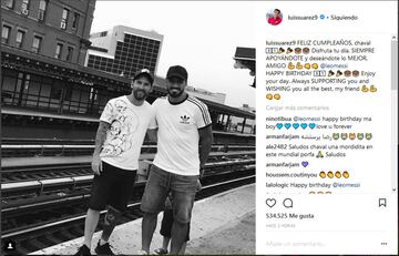 Su compa?ero de equipo en el FC Barcelona, Luis Su¨¢rez.. "Felicidades chaval".