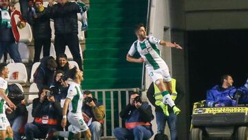 Andresito celebra un gol con la camiseta del Córdoba CF