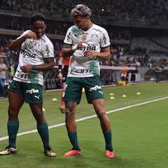 Richard Ríos y Eduard Atuesta, campeones con Palmeiras en Brasil