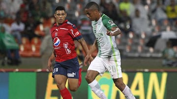 Jeison Lucumí durante el partido entre Nacional y Medellín por la Liga Águila II-2017