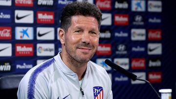Simeone, durante la rueda de prensa.