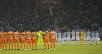 Minuto de silencio de los equipos por los atentados de París y de la revista Charlie Hebdo.