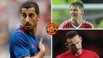 Mkhitaryan, Schweinsteiger y Rooney.