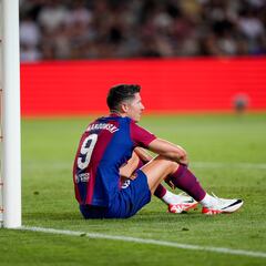 Lewandowski, en el partido ante el Cádiz.