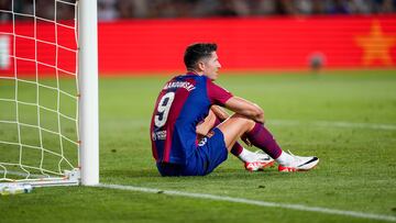 Lewandowski, en el partido ante el Cádiz.