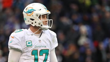 BALTIMORE, MD - DECEMBER 4: Quarterback Ryan Tannehill #17 of the Miami Dolphins looks on against the Baltimore Ravens in the fourth quarter at M&T Bank Stadium on December 4, 2016 in Baltimore, Maryland. (Photo by Rob Carr/Getty Images)