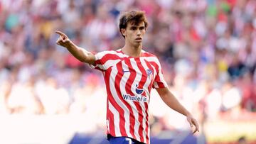 MADRID, SPAIN - AUGUST 21: Joao Felix of Atletico Madrid during the La Liga Santander match between Atletico Madrid v Villarreal at the Civitas Metropolitano stadium on August 21, 2022 in Madrid Spain (Photo by David S. Bustamante/Soccrates/Getty Images)