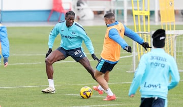 Porozo, durante un entrenamiento del Leganés. 